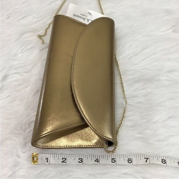 LK BENNET CU FLO Clutch Shoulder Bag Gold Metallic *New With Defects - Picture 6 of 8